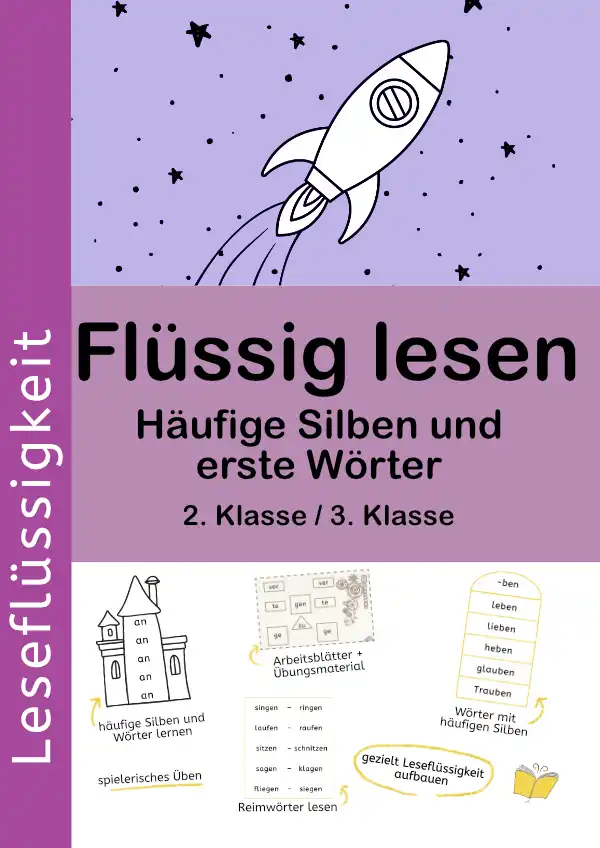 Material flüssig lesen lernen: häufige Silben und erste Wörter