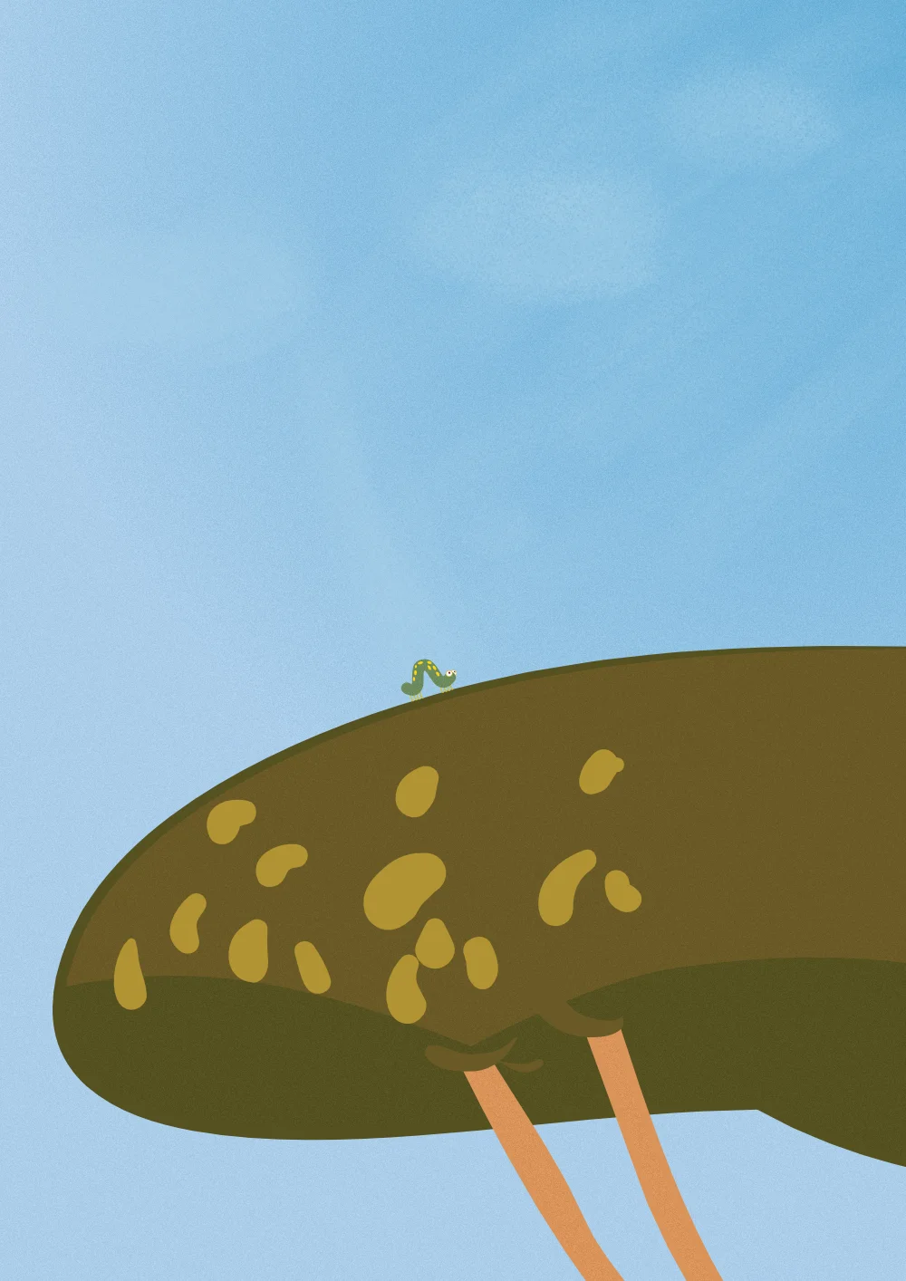 Raupe klettert auf einem Baum