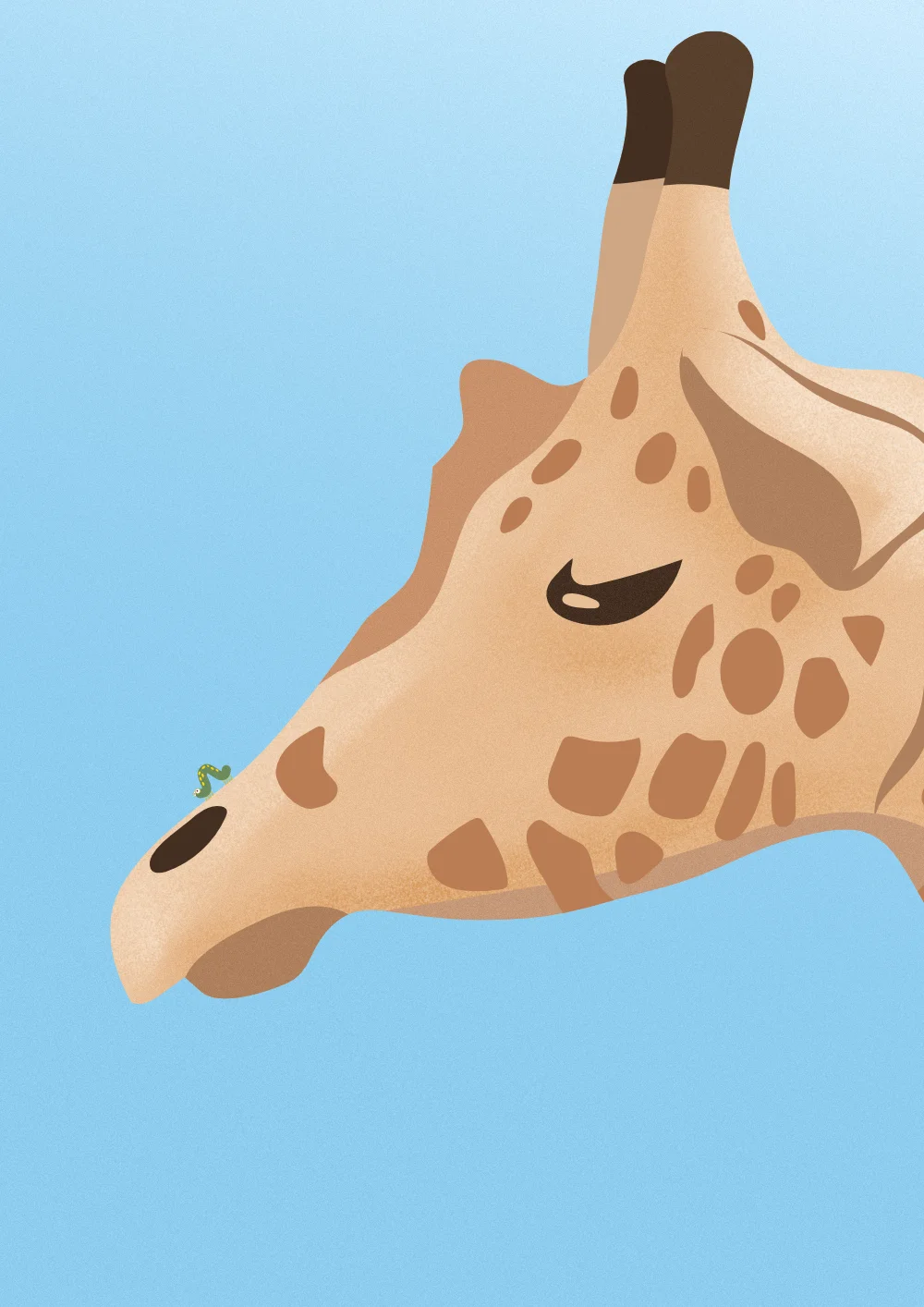 Raupe auf Giraffe
