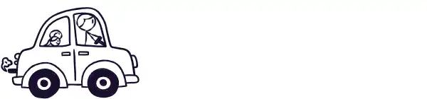 Auto steht mit Jakob und Lea