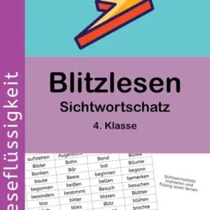 Material Leseflüssigkeit 4. Klasse Blitzlesen Sichtwortschatz