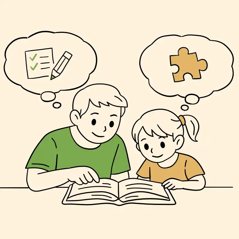 Vater und Tochter lesen gemeinsam ein Buch