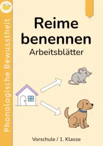Reime benennen – Cover mit Haus, Maus, Hund