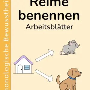 Reime benennen – Cover mit Haus, Maus, Hund