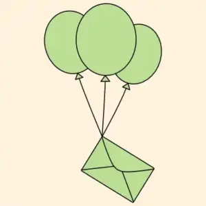 Brief mit Luftballons