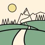 Ein Pfad führt auf einen Berg.