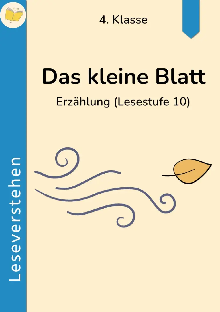 Cover des Leseverstehensmaterials „Das kleine Blatt“ für die 4. Klasse