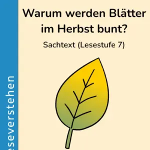 Cover des Leseverstehensmaterials „Warum werden Blätter im Herbst bunt?“ für die 3. Klasse