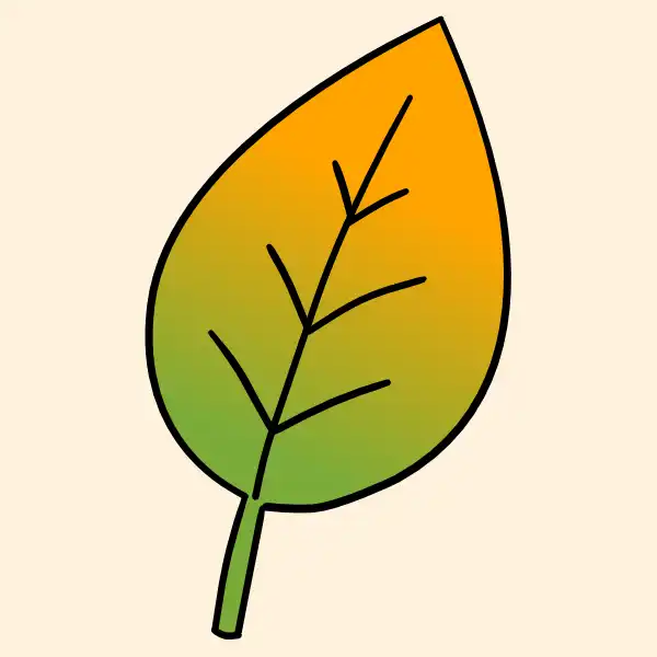Blatt: von grün zu gelb