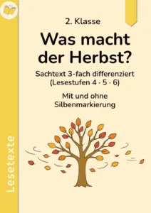 Cover mit Herbstbaum: Lesefassungen Was macht der Herbst